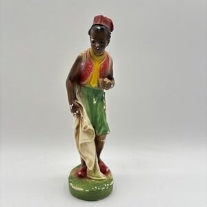 Vintage Nativity VILLAGER Chalkware Figure Christmas 9" - 9.5" Chipped Shepherd